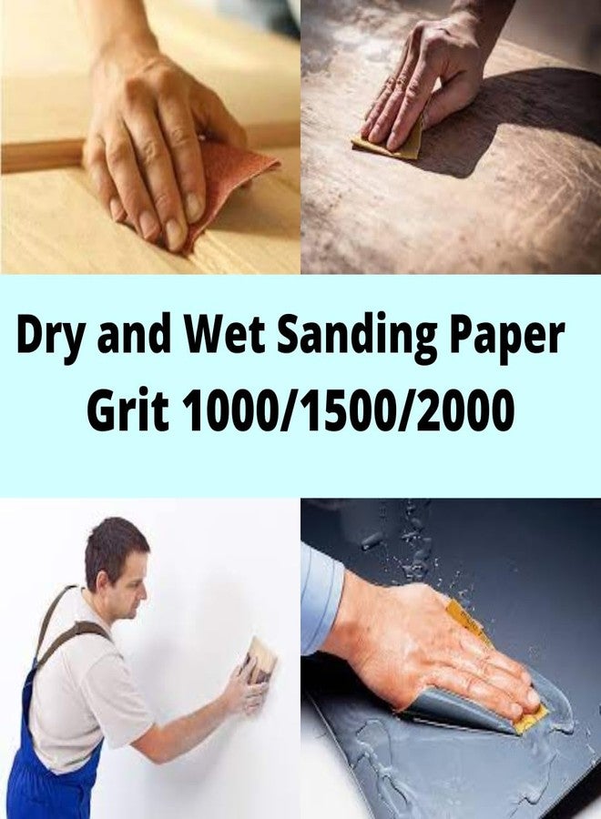 Color Zebra Wet or Dry Waterproof Sandpaper - Grits 1000/1500/2000 | Pack of 6 Sheets (2 Pcs Each Grit) | Latex Silicon Carbide Sanding Paper | 23cm x 28cm - Image 3